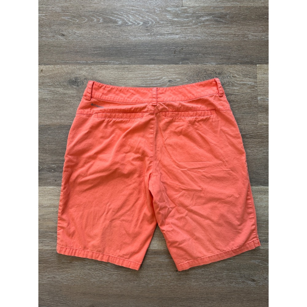 Columbia Womens Coral Orange Cotton Hiking Casual Shorts Size 8 XL4707 - Picture 5 of 9